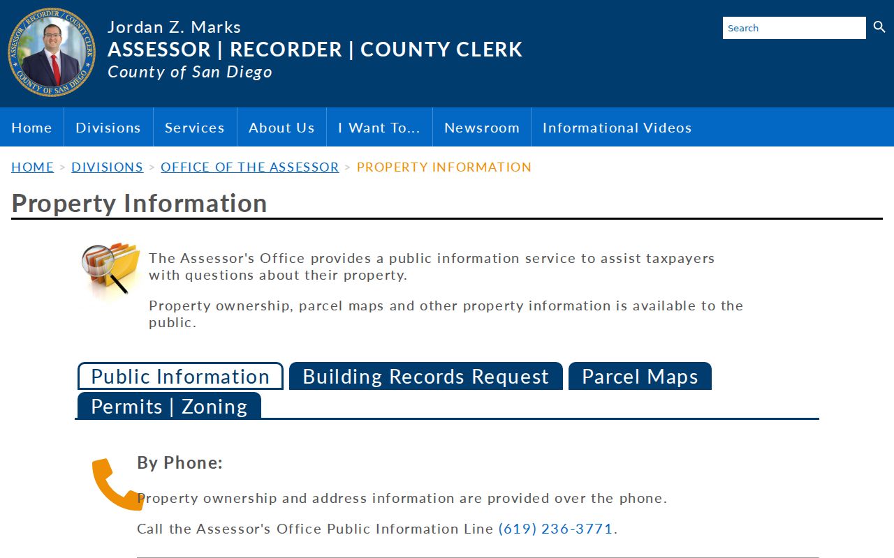 Oceanside people search assessor property information channels